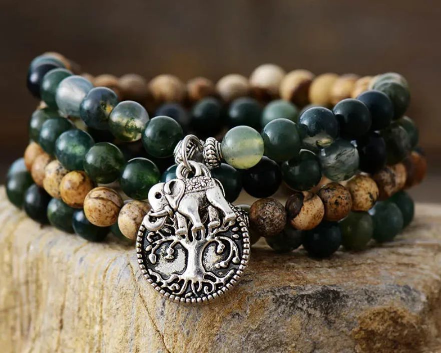 Mala Halskette mit 108 Natursteinperlen – Bild 15 | LuxeStyle