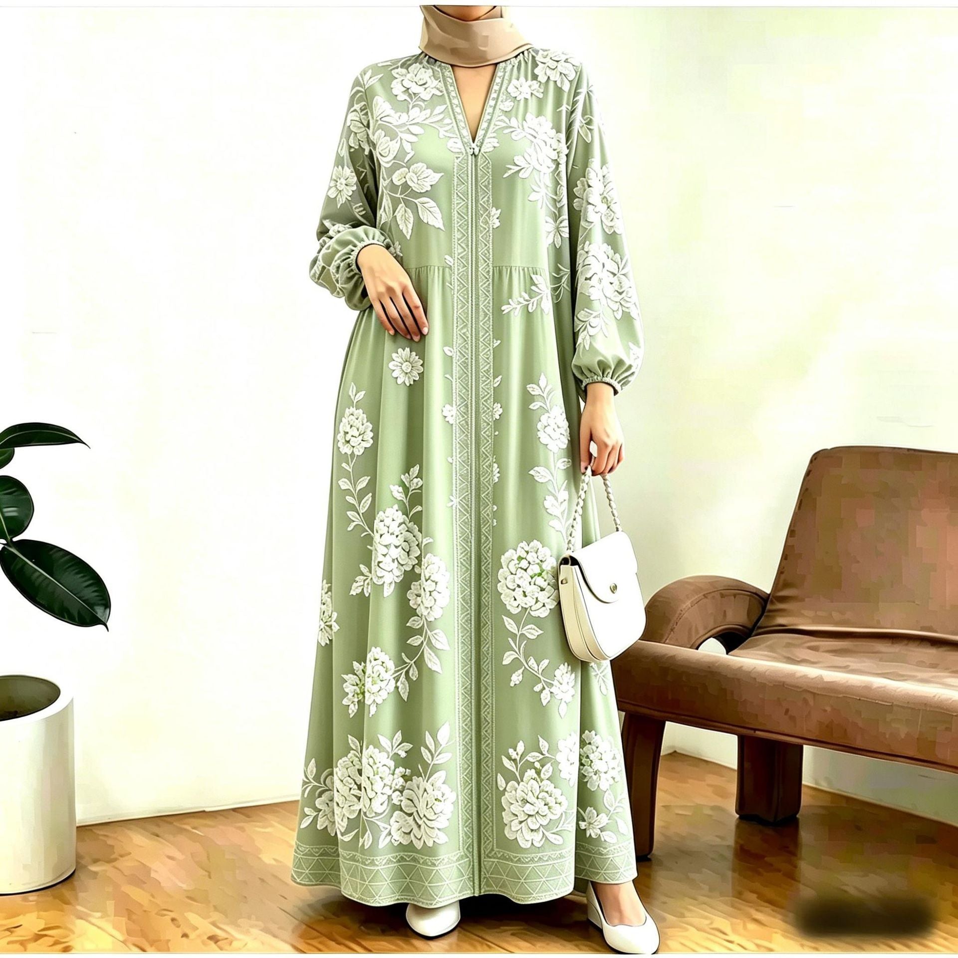 Tiedye-Kleid mit lockerem Sitz
