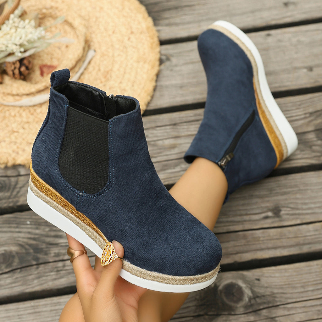 Mid-Calf Wedge Stiefeletten – Bild 8 | LuxeStyle