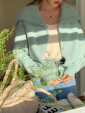 Cardigan mit Reissverschluss und Reverskragen
