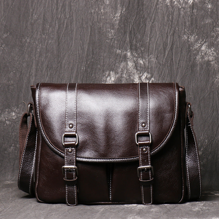 Schultertasche aus Vollnarbenleder