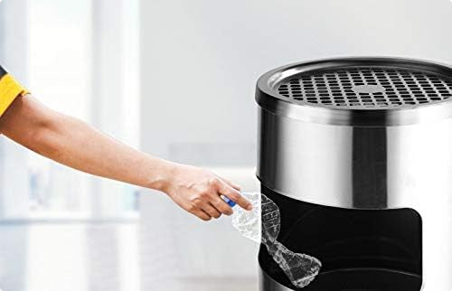 Rundes Abfalleimer aus Edelstahl (Silber) – Bild 2 | LuxeStyle