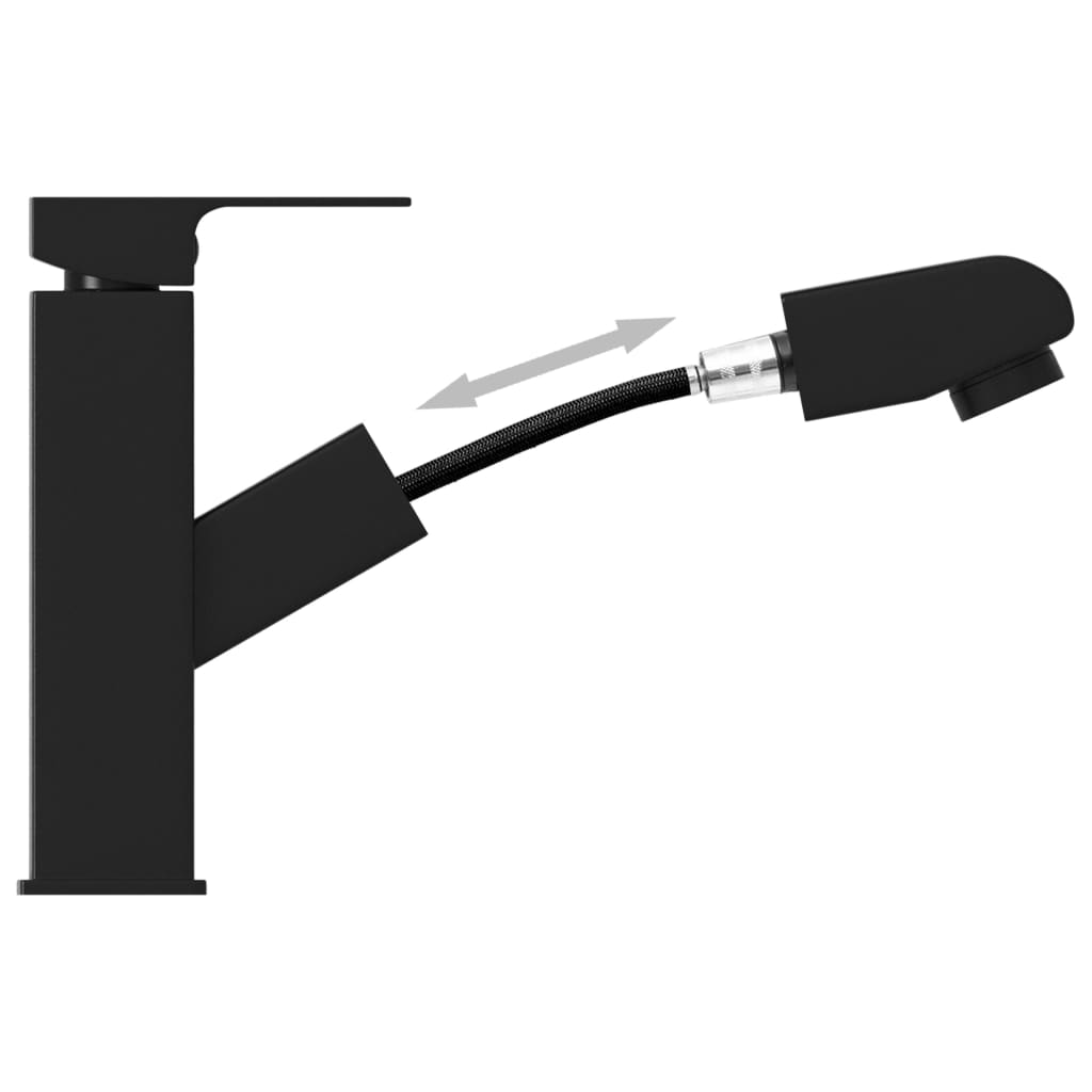 Ausziehbarer Waschtischhahn Gold/Schwarz