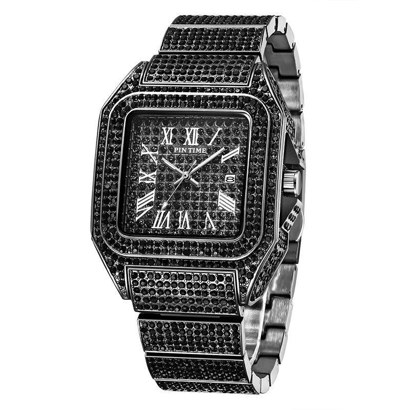 PINTIME Quarzuhr quadratisch mit Strasssteinen – Bild 4 | LuxeStyle