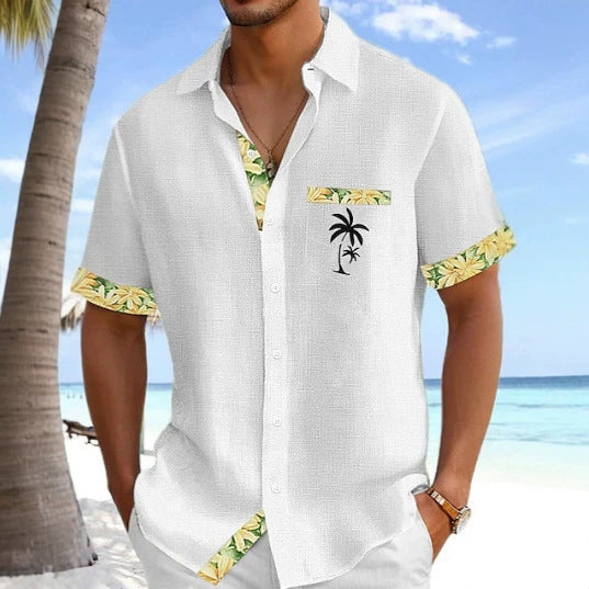 Kurzärmliges Polo-Shirt mit Blumenmuster – Bild 2 | LuxeStyle