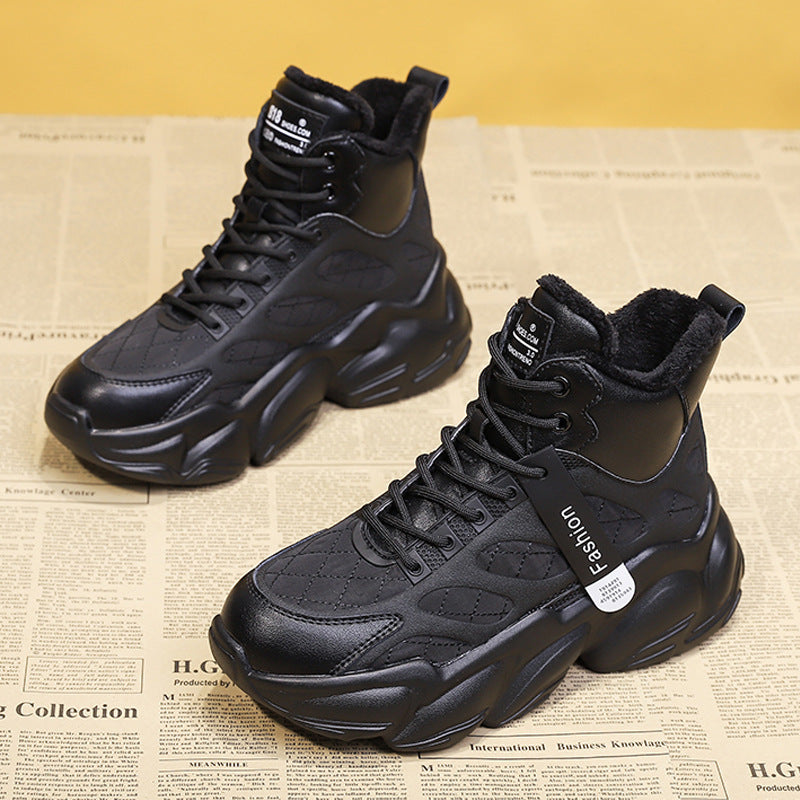 Samt-Plateau-Sneaker für Damen