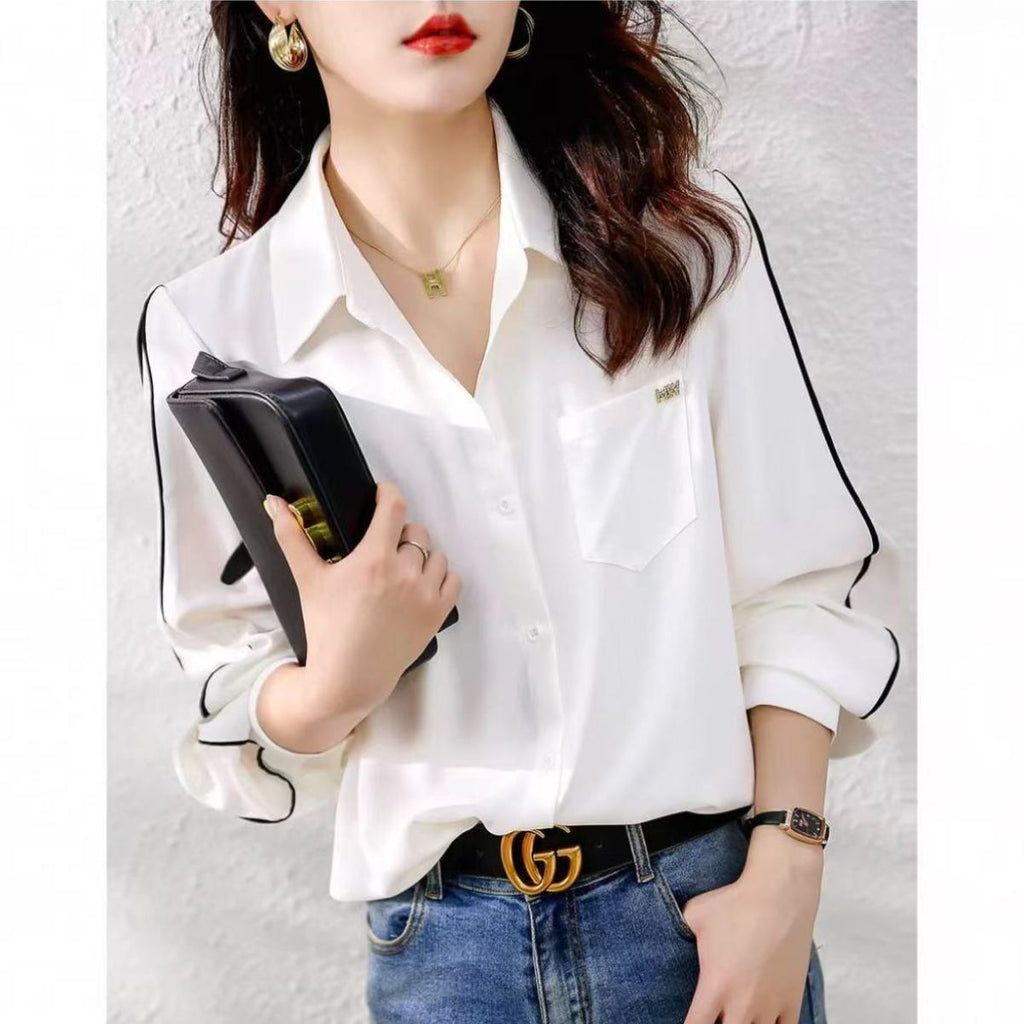 Weisses Langarmshirt im Casual-Stil – Bild 5 | LuxeStyle