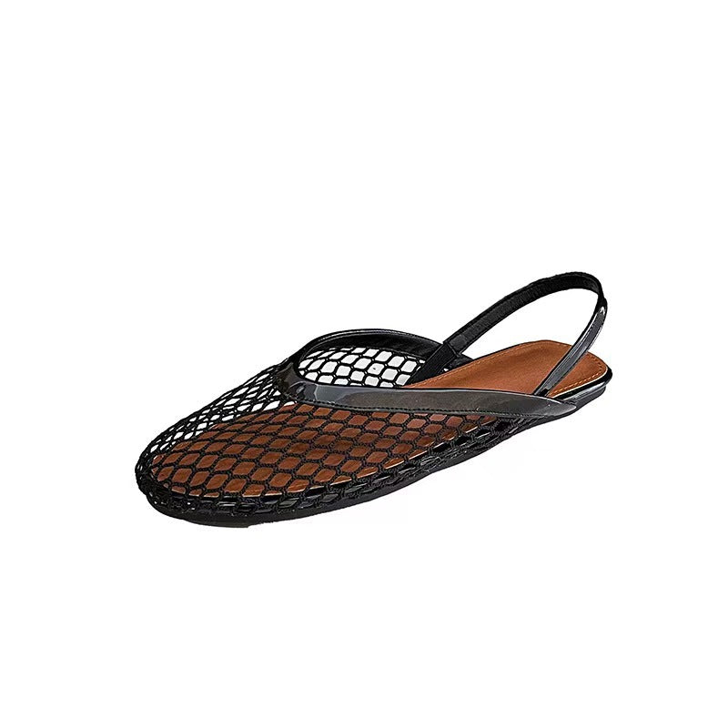 Mesh-Sandalen mit runder Zehenkappe
