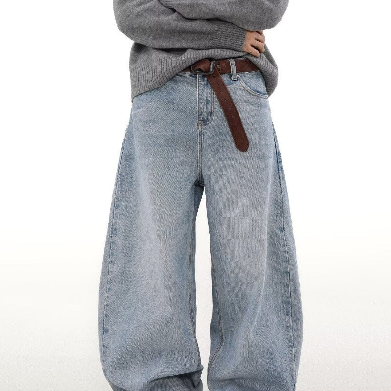 Retro Straight Jeans mit Used-Look