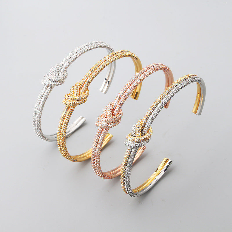 Armreif mit Seilknoten und Zirkonia – Bild 4 | LuxeStyle