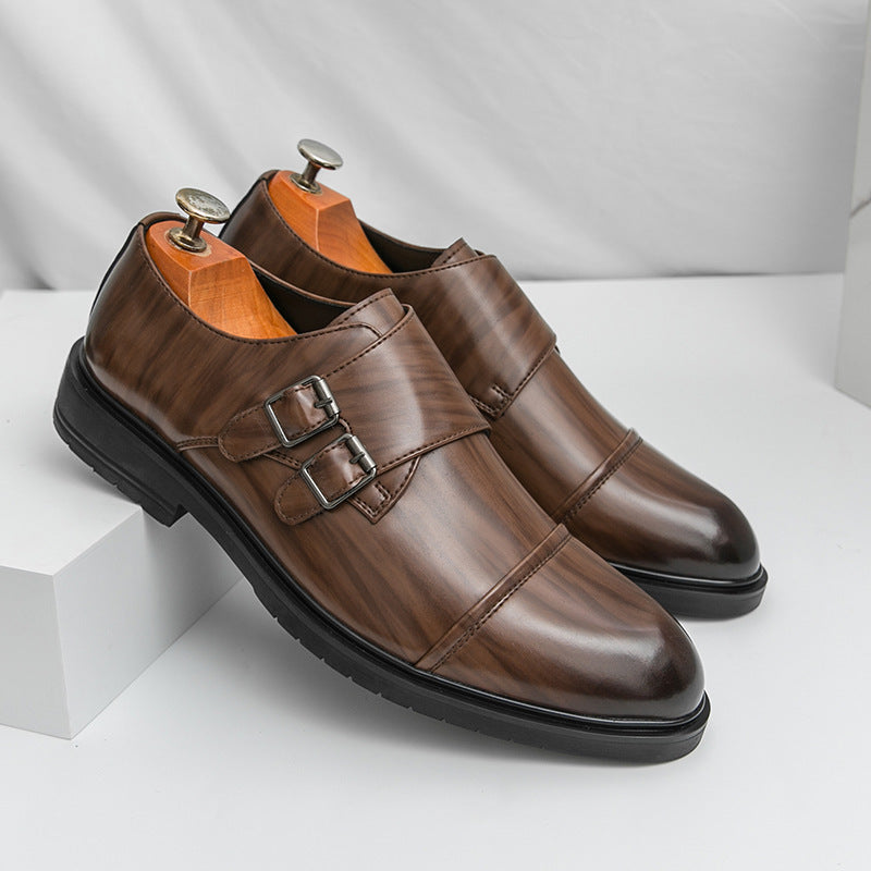 Business-Lederstiefel mit runder Kappe