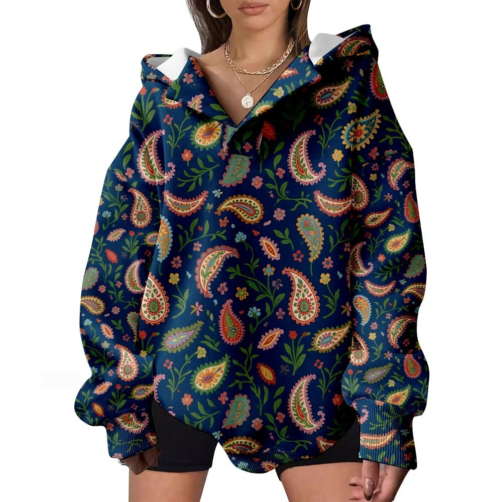 Blumenprint Langarmpulli Damen