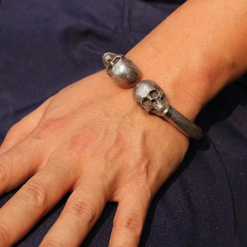 Black Skull And Bone Armband | LuxeStyle