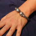 Black Skull And Bone Armband | LuxeStyle