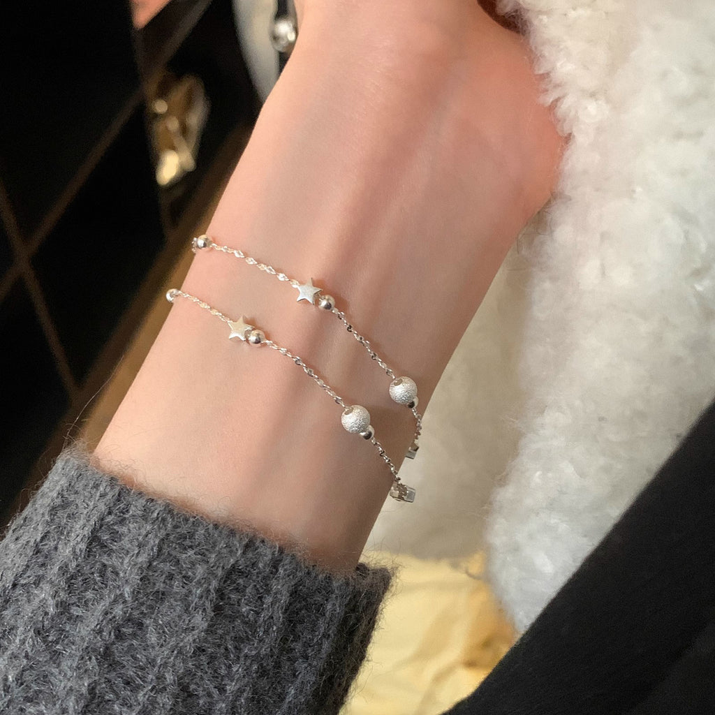 Doppelreihiges Armband aus 999er Feinsilber, matt – Bild 4 | LuxeStyle