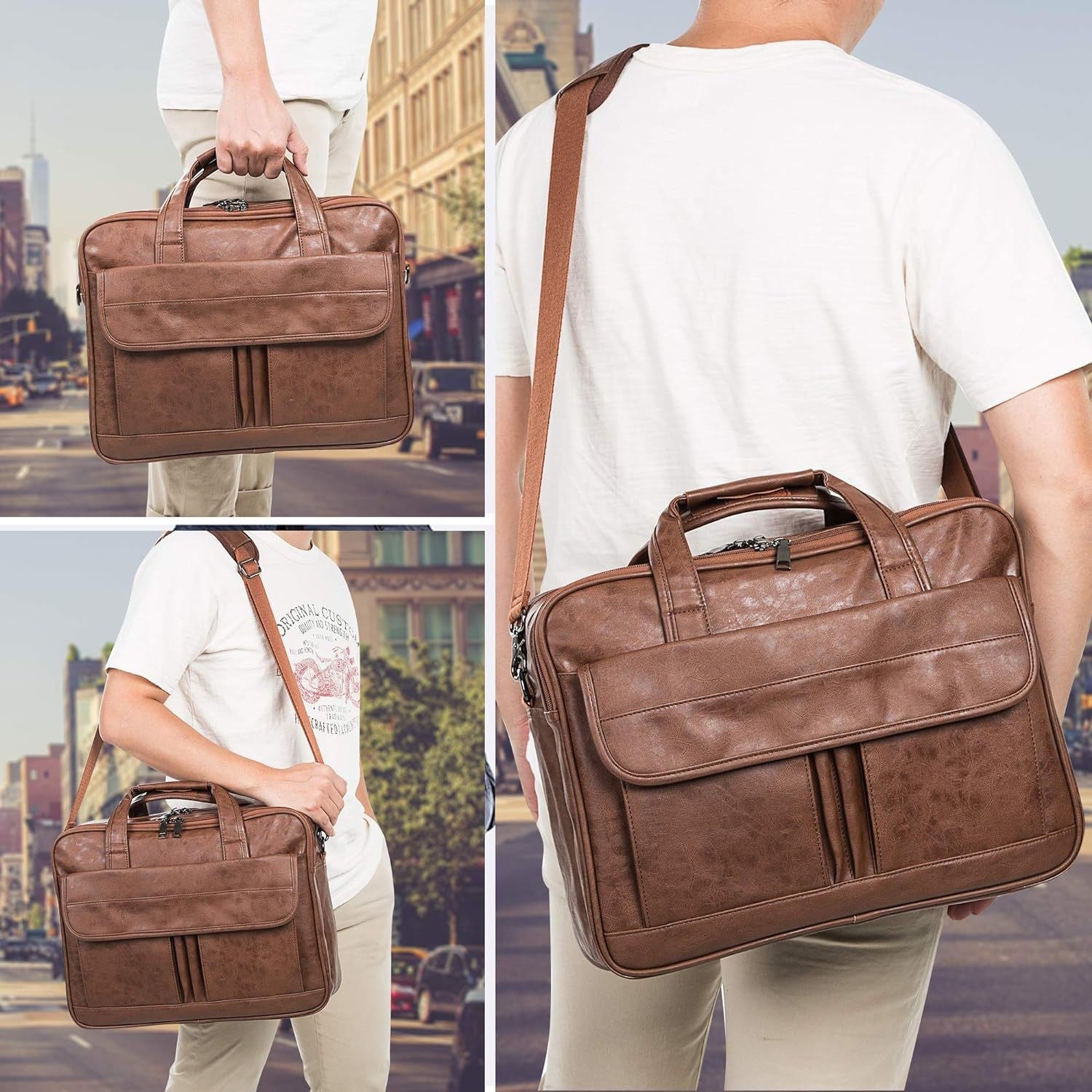 Notebook Messenger Bag aus Lederimitat