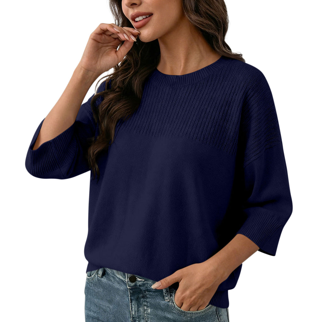 Rundhals-Strickpullover für Damen