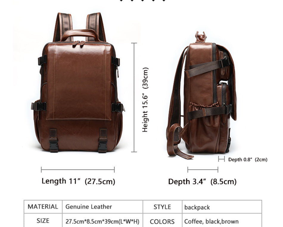 Retro Lederrucksack für Sie & Ihn – Bild 7 | LuxeStyle