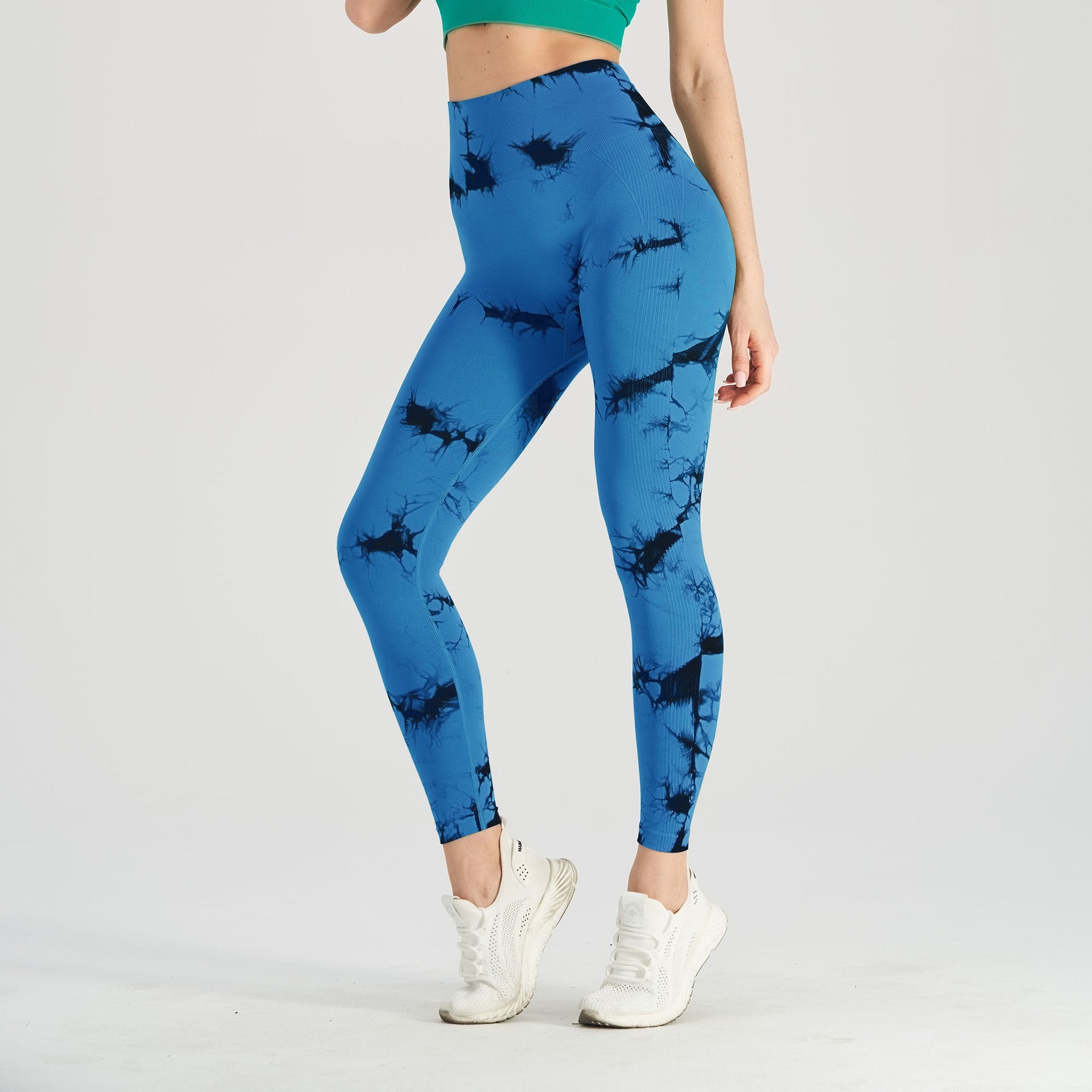 Nahtlose Strick-Tie-Dye-Yogahose für Damen