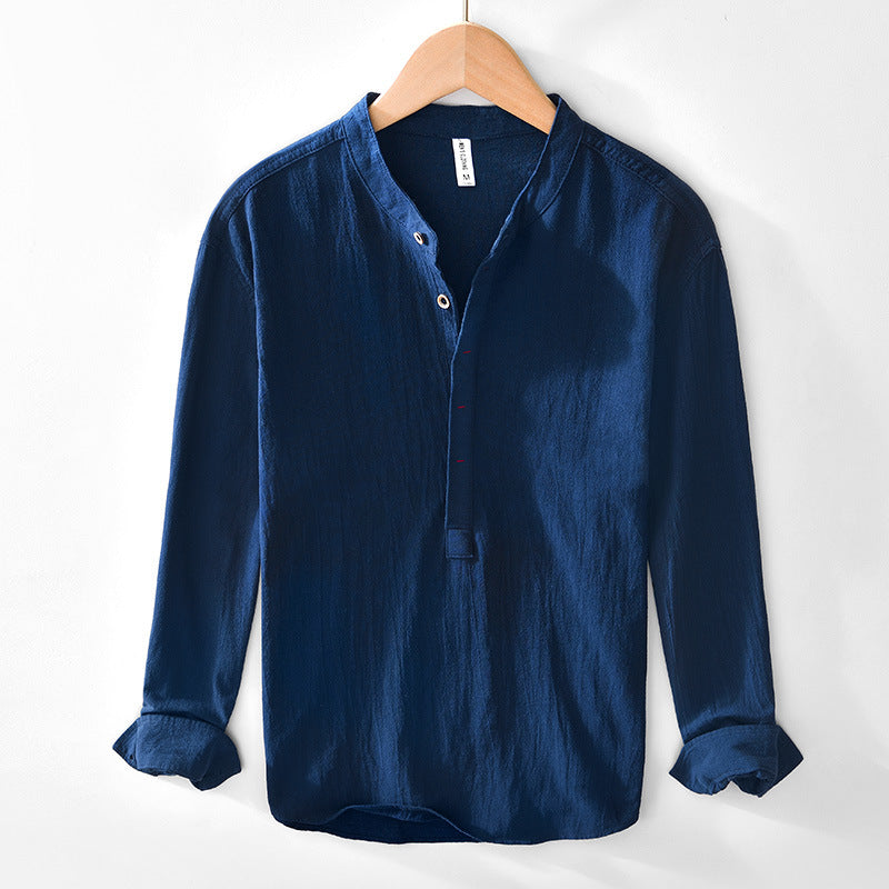 V-Ausschnitt Pullover aus Baumwoll-Leinen