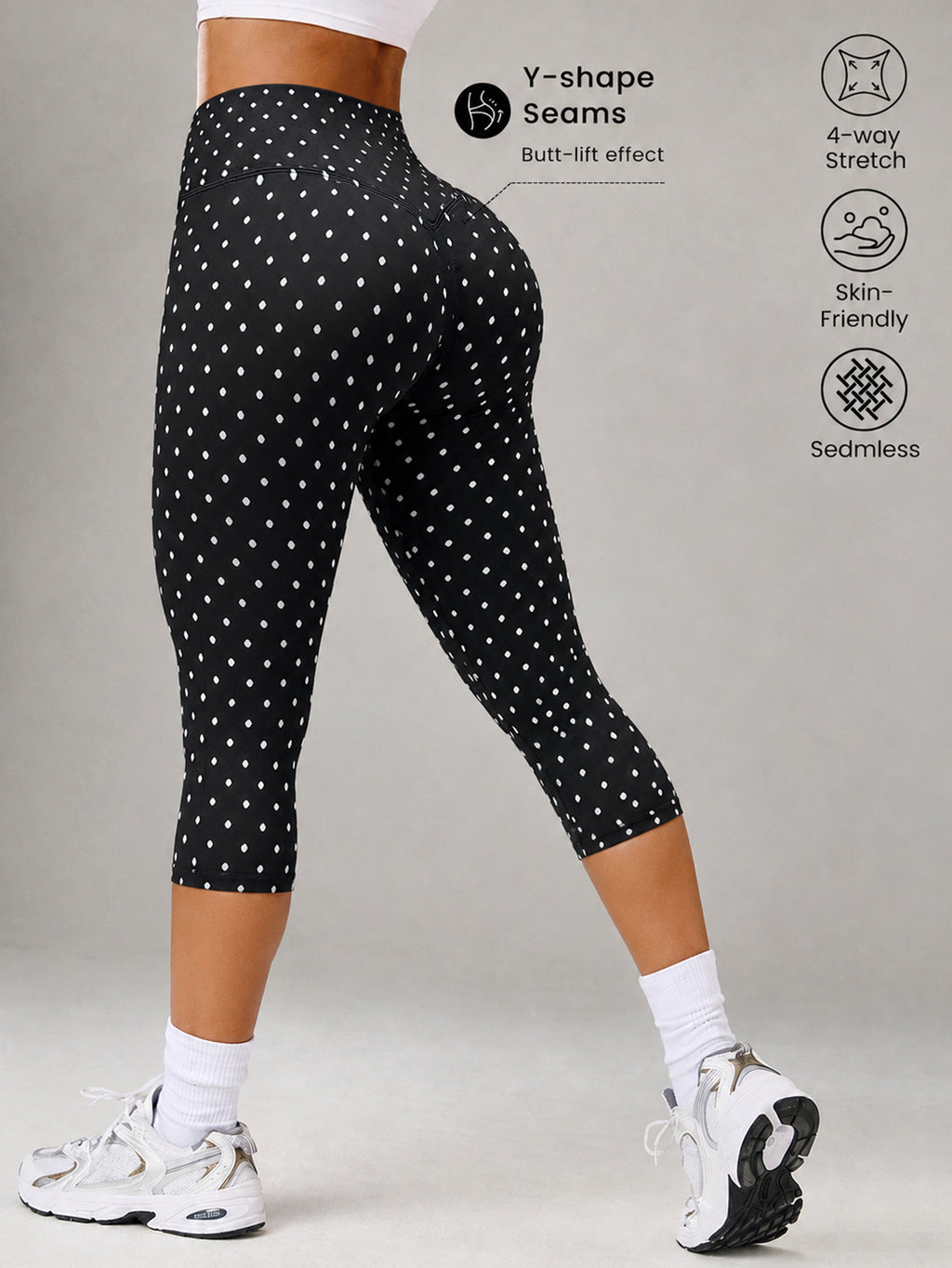 Gepunktete Yoga-Tights für Damen