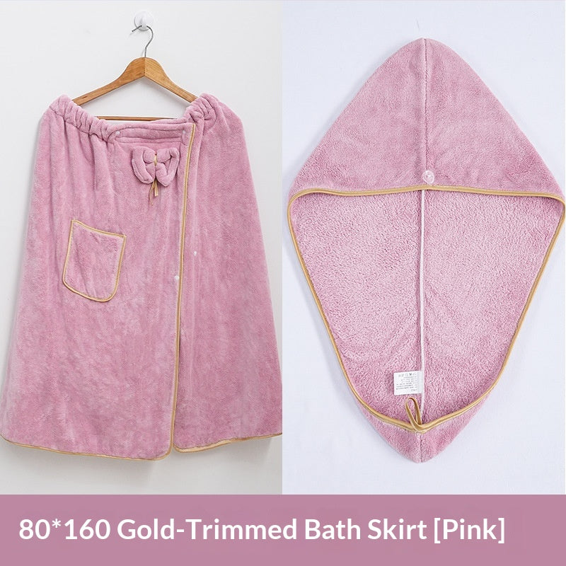 Trägerloser Bademantel aus Korallenfleece