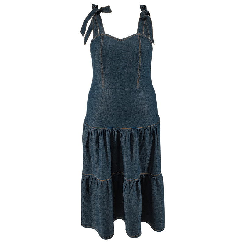 Ärmelloses Denim-Midi-Kleid – Bild 7 | LuxeStyle