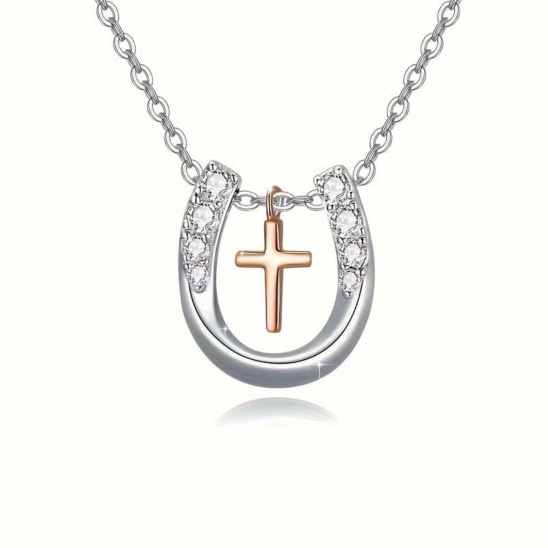 Glücks-Halskette «Fortune» · Hufeisen & Kreuz mit Zirkonia – LuxeStyle