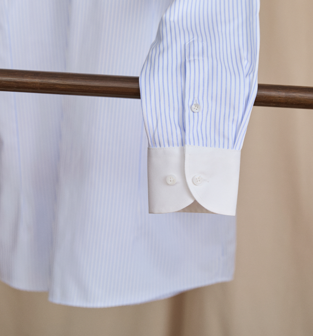 Gestreiftes Langarmhemd mit Farbblock | LuxeStyle