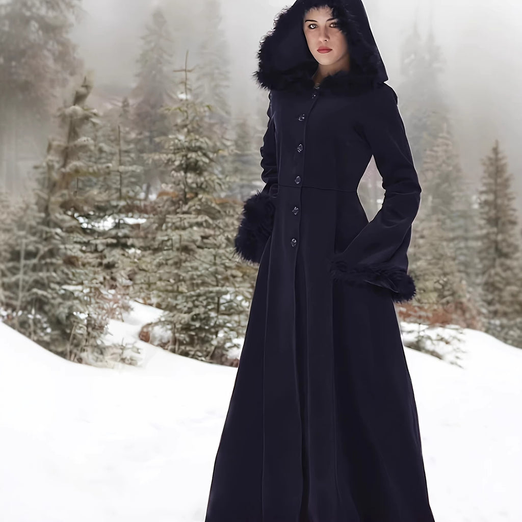 Gothic‑Stil Plüschmantel mit Fell‑Bustier – Bild 5 | LuxeStyle