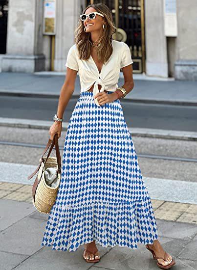 Print-Maxi-Rock im Casual-Stil