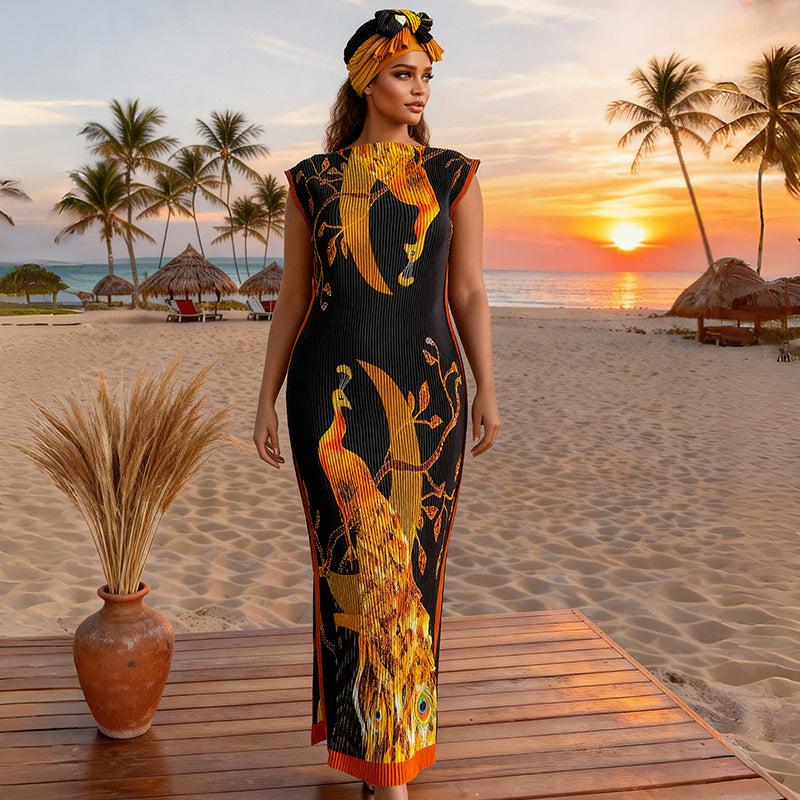 Seidenkleid mit Sonnenschutz-Schal, 2-teiliges Set – Bild 3 | LuxeStyle
