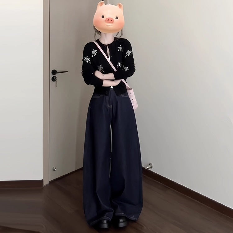 Cardigan mit Pailletten-Stickerei