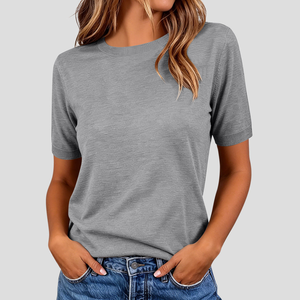 Leichtes Kurzarm-Strickshirt für Damen