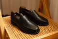 Retro-Leder Sneaker in Schwarz – Bild 7 | LuxeStyle