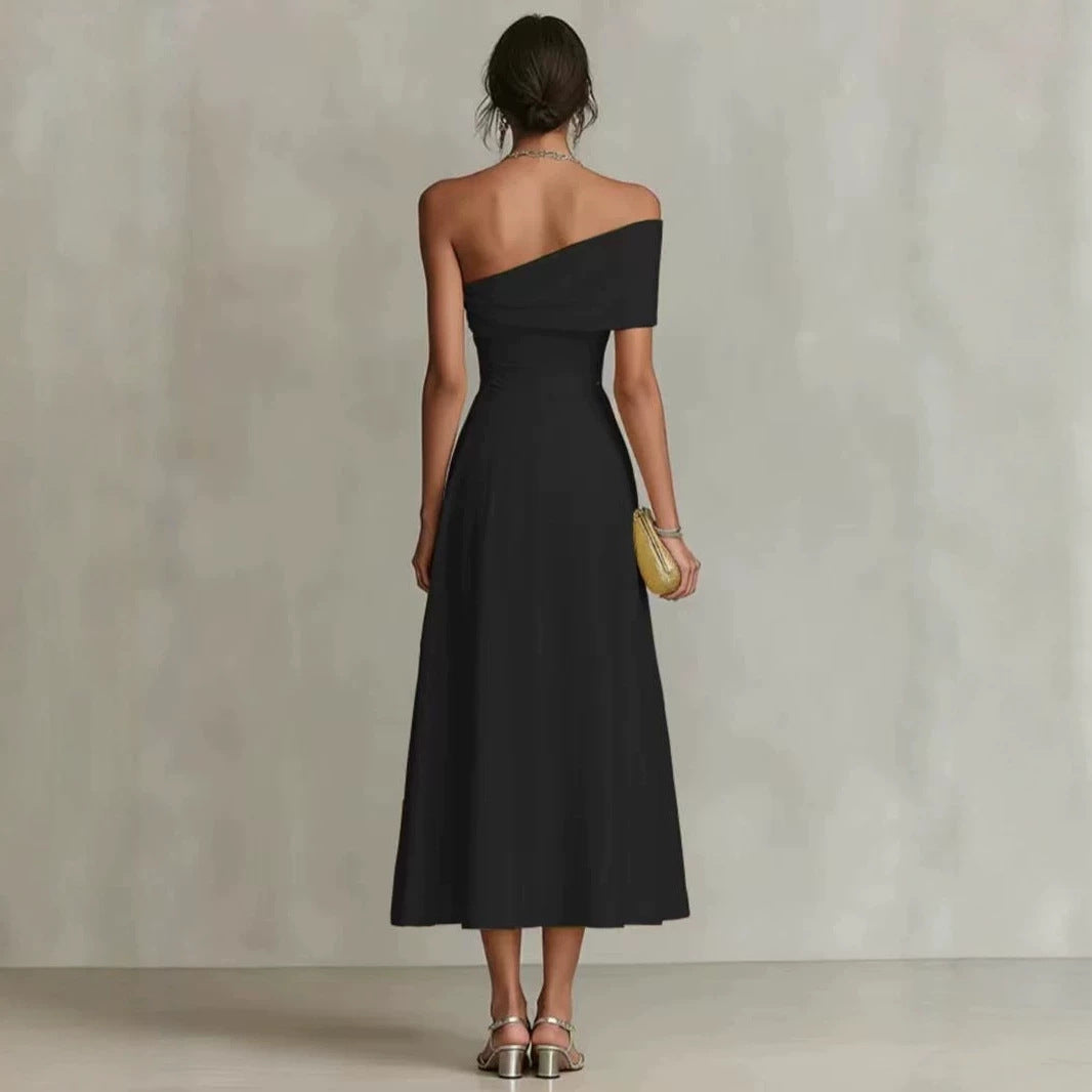 Tailliertes Off-Shoulder Maxikleid – Bild 2 | LuxeStyle