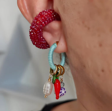 Chili-Perlen-Ohrringe aus Edelstahl