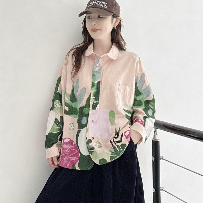 Locker geschnittener Cardigan mit Geometermuster | LuxeStyle