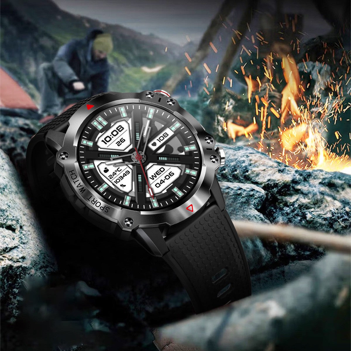 Outdoor Smartwatch mit Herzfrequenz- und Blutdruckmessung