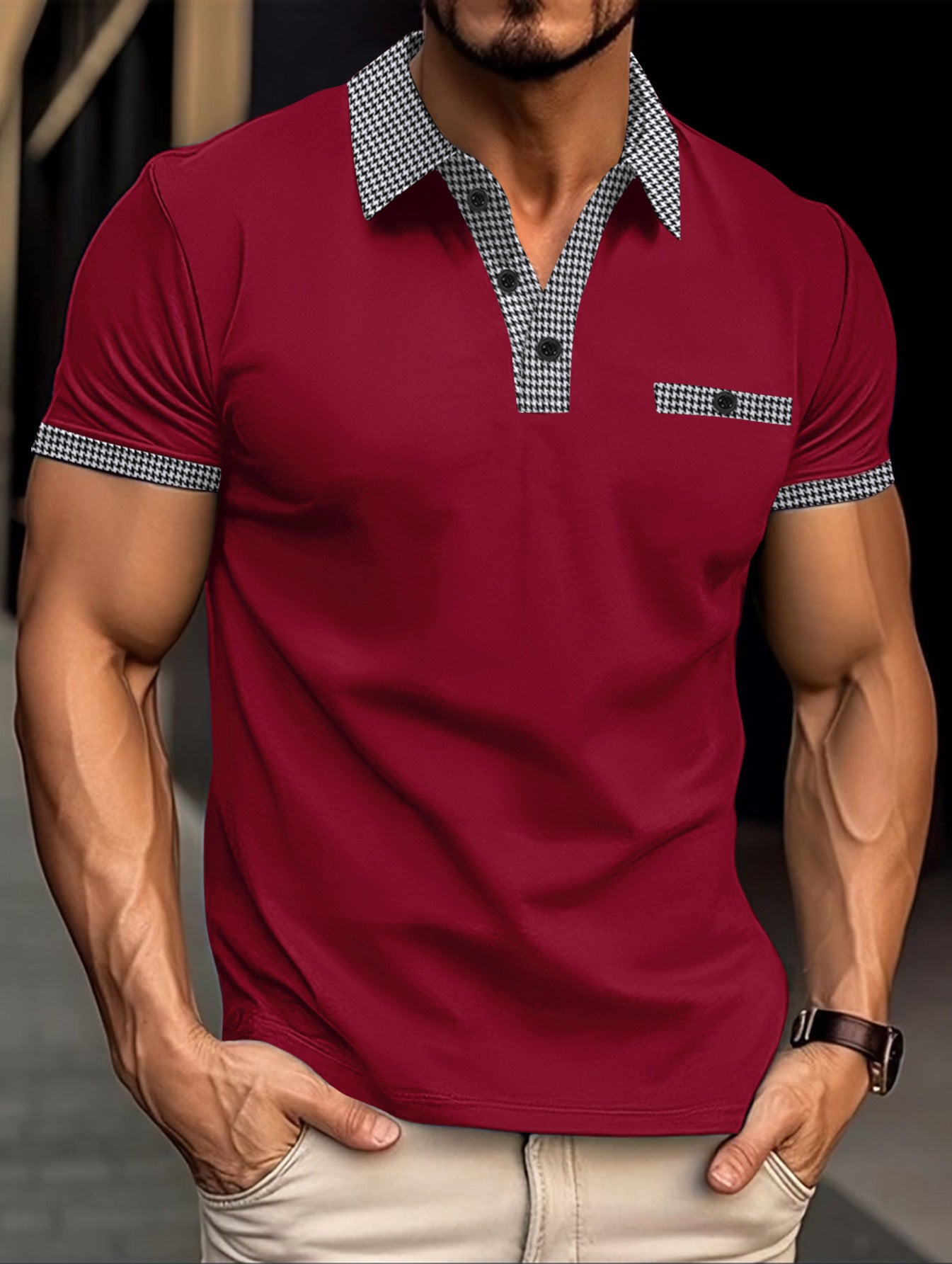 Sportliches Color-Block Polo-Shirt für Herren