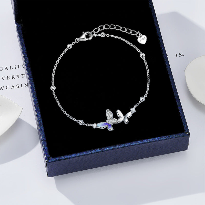 Sterling Silber Armband mit Blumen- und Schmetterlingsmotiv – Bild 3 | LuxeStyle