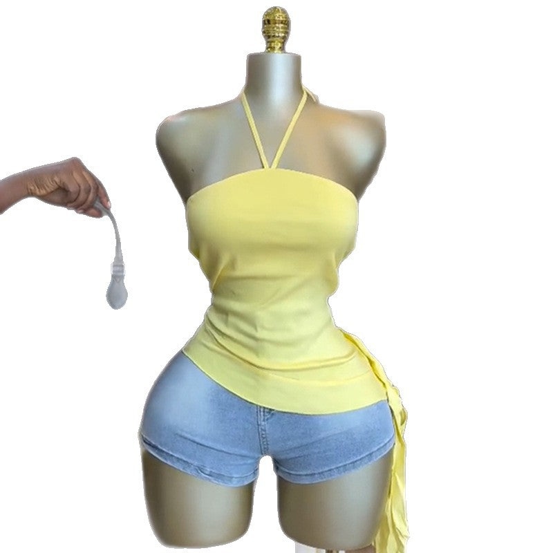 Neckholder Tube-Top mit asymmetrischem Saum | LuxeStyle