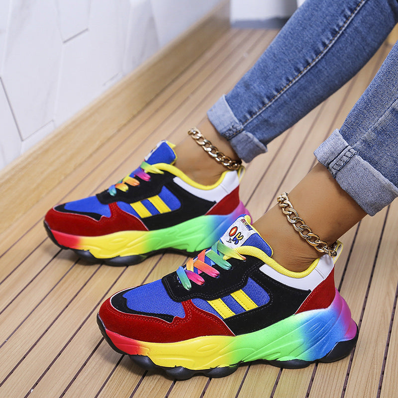 Damen Plateau-Sneaker mit Farbblock-Design – Bild 6 | LuxeStyle