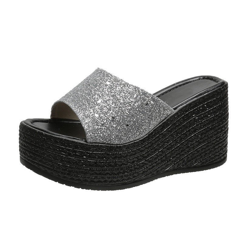 Pailletten Mesh Plateau-Slipper – Bild 2 | LuxeStyle