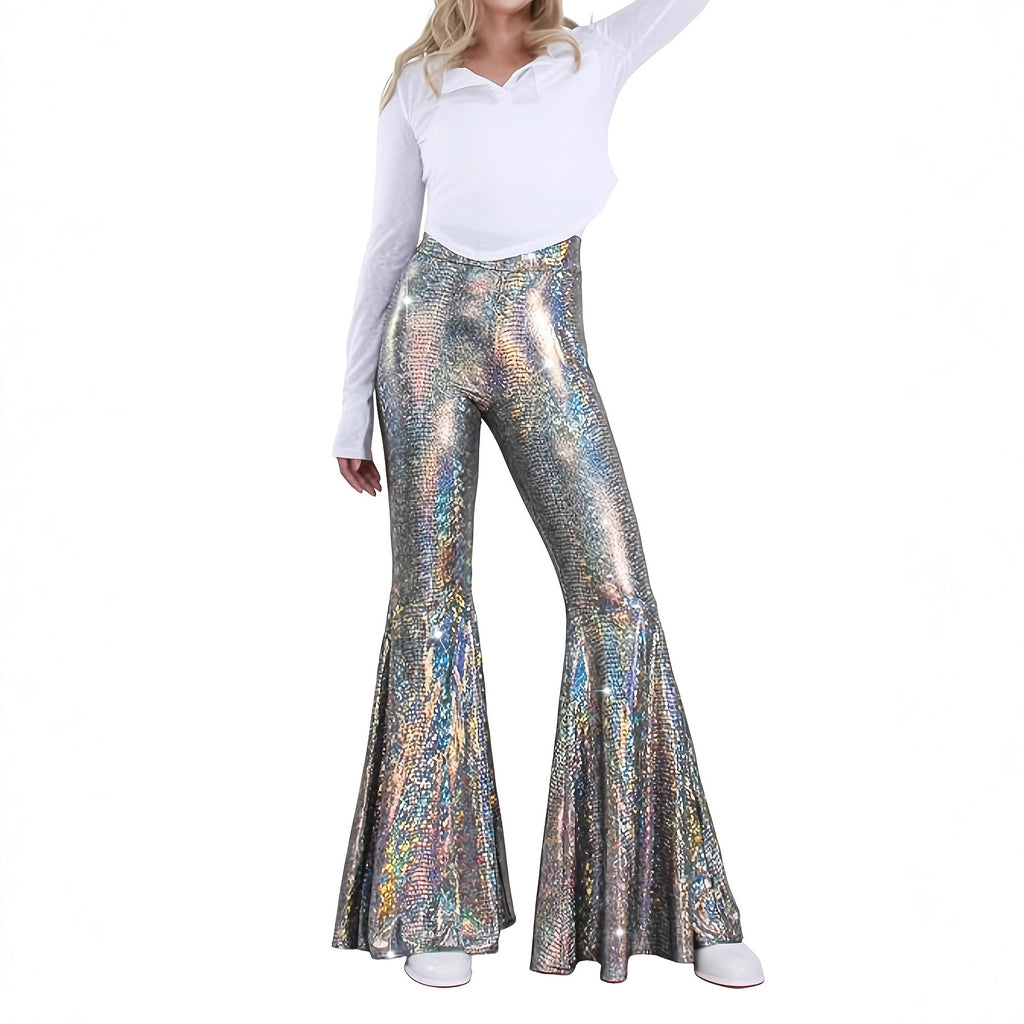 Elegante Flared Pants mit Schlangenprint