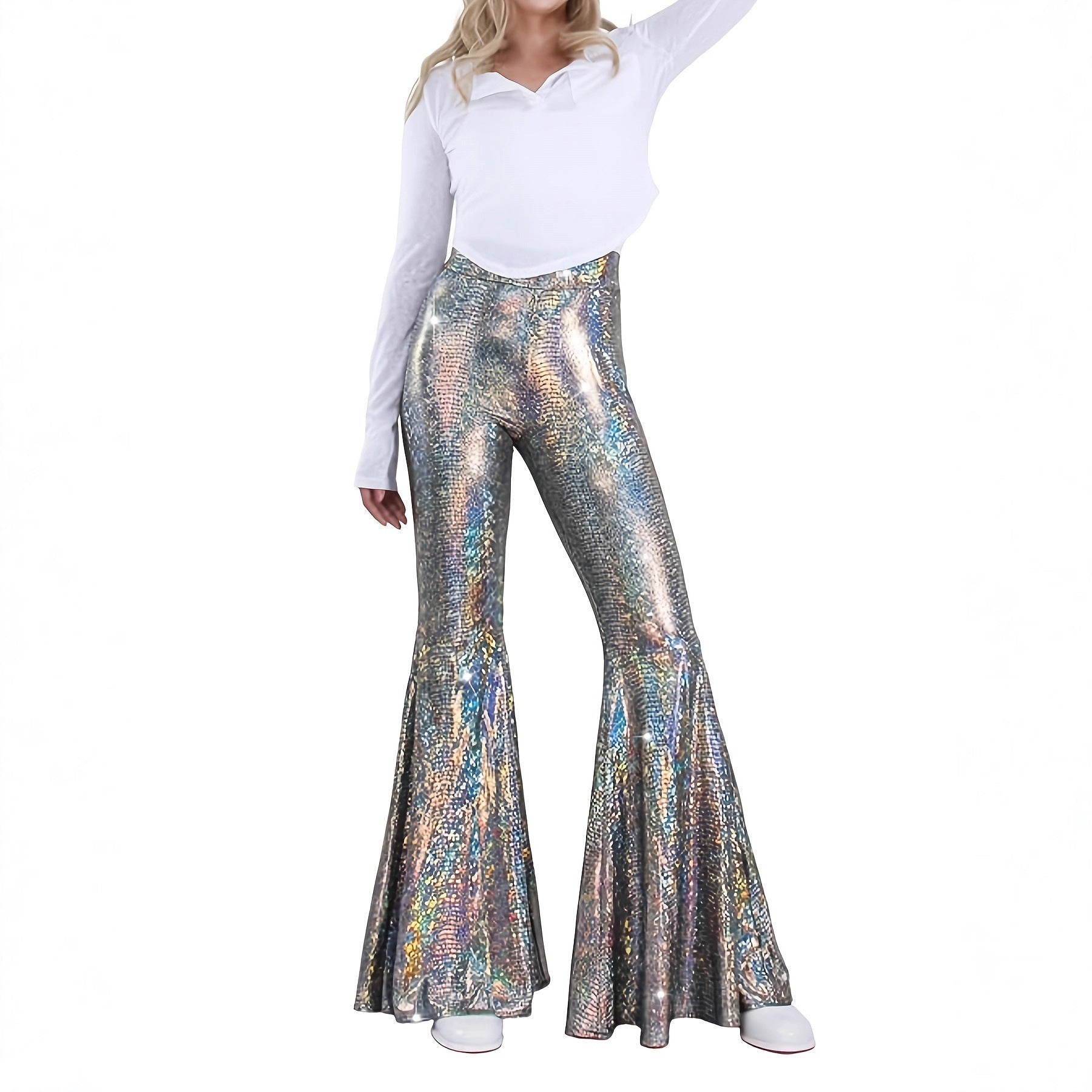 Elegante Flared Pants mit Schlangenprint