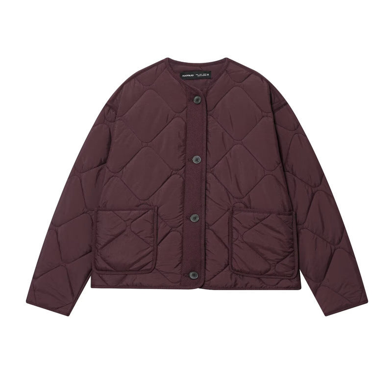 Gefütterte Jacke mit Rundhals und Brusttasche | LuxeStyle