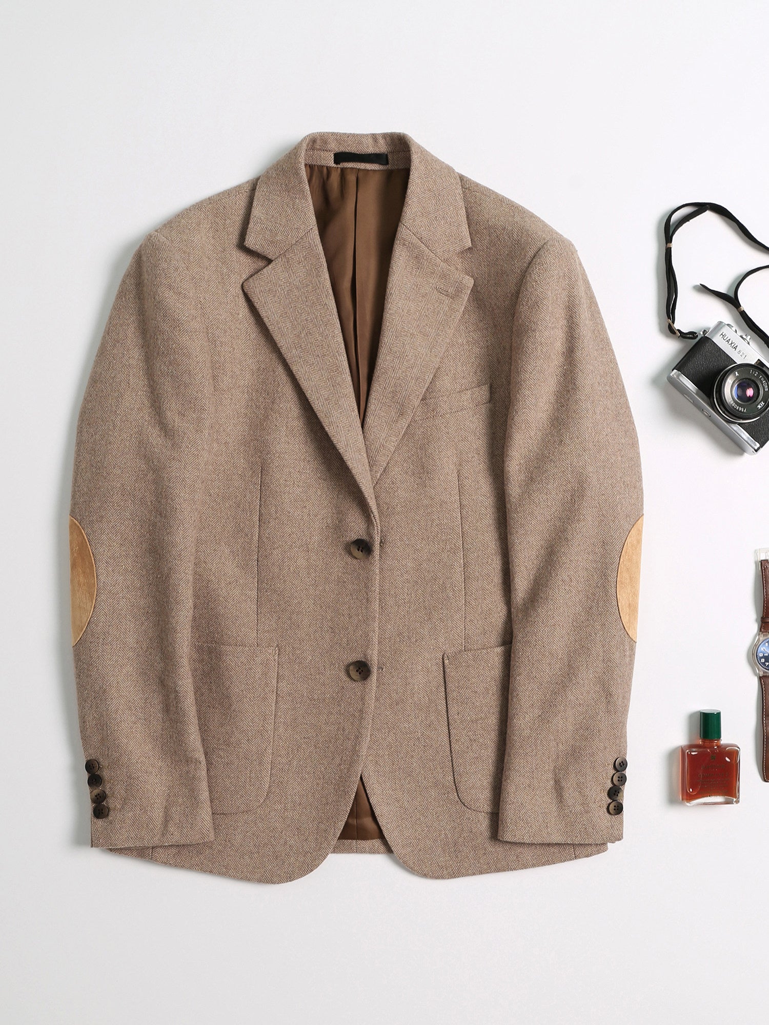 Retro-Anzugjacke Khaki, europäischer Stil