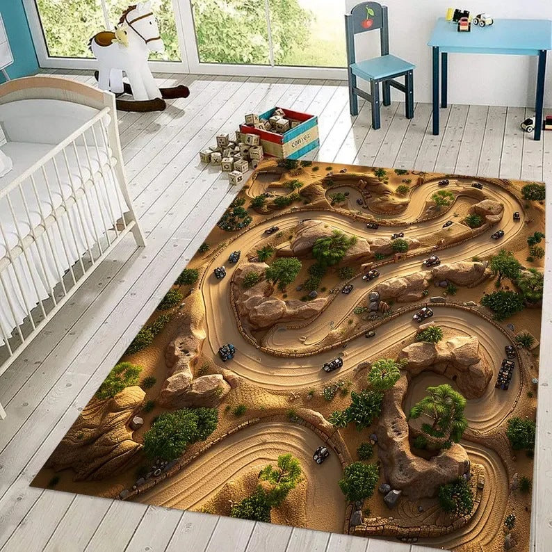 Offroad-Strecken Teppich für Kinderzimmer