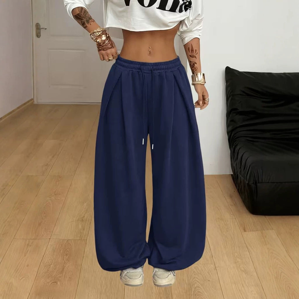 High-Waist Wide Leg Stoffhose